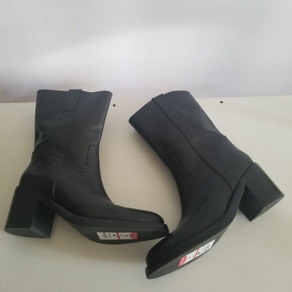 NWOB Jeffrey Campbell Desert-Me Women's Black Leather Mid Calf Boots Sz 6M - Picture 6 of 12